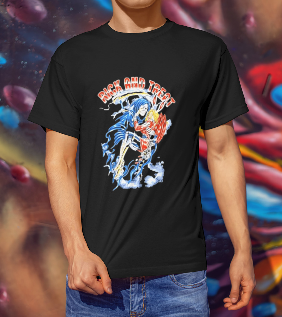 Original Trick And Treat Grim Reaper Bunny Girl Embrace T-Shirt