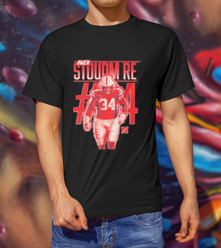 Owen Stoudmire 34 Nebraska Cornhuskers Football Player T-Shirt