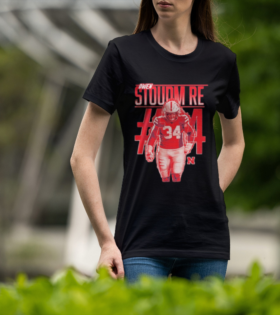 Owen Stoudmire 34 Nebraska Cornhuskers Football Player T-Shirt
