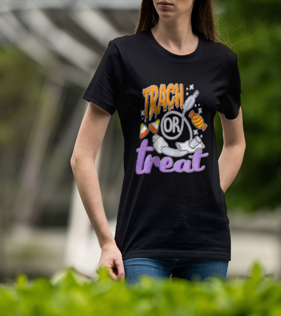 Trach Or Treat Halloween Tracheostomy Medical Candy T-Shirt