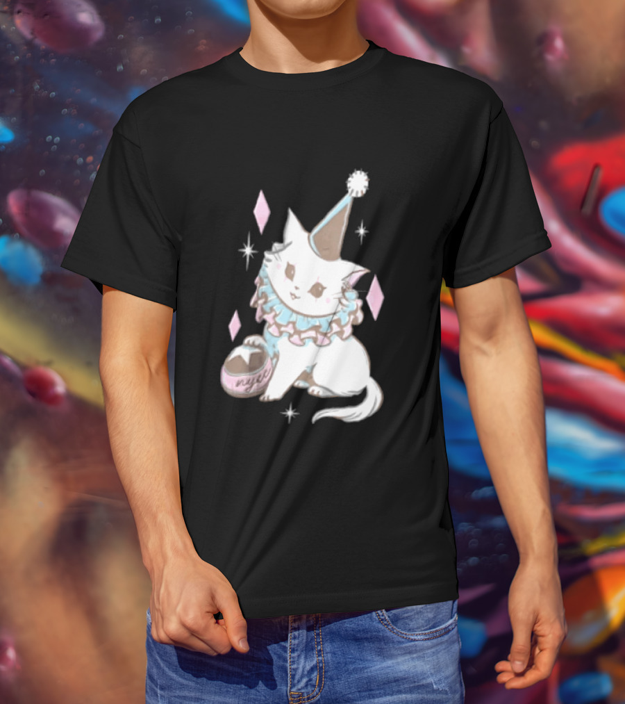 Popverse Superfans NYCC 2026 Mock Neck Cat Clown Nyeee T-Shirt