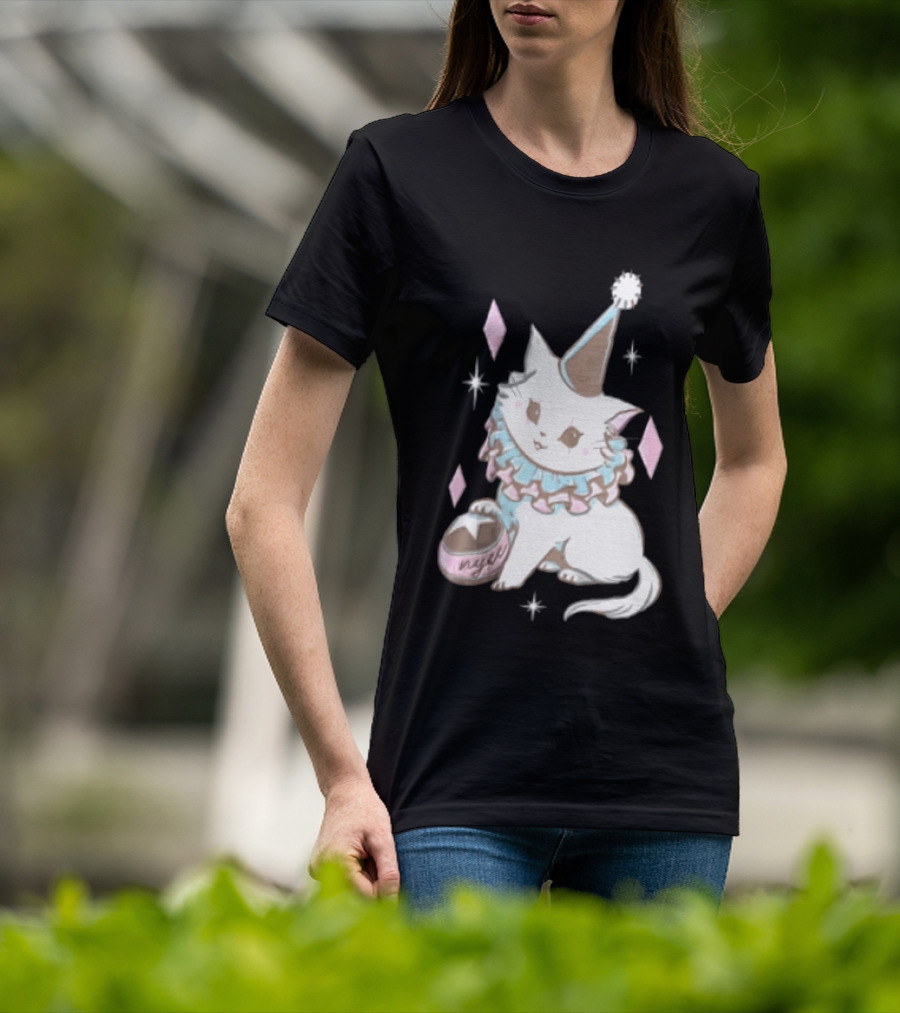 Popverse Superfans NYCC 2026 Mock Neck Cat Clown Nyeee T-Shirt