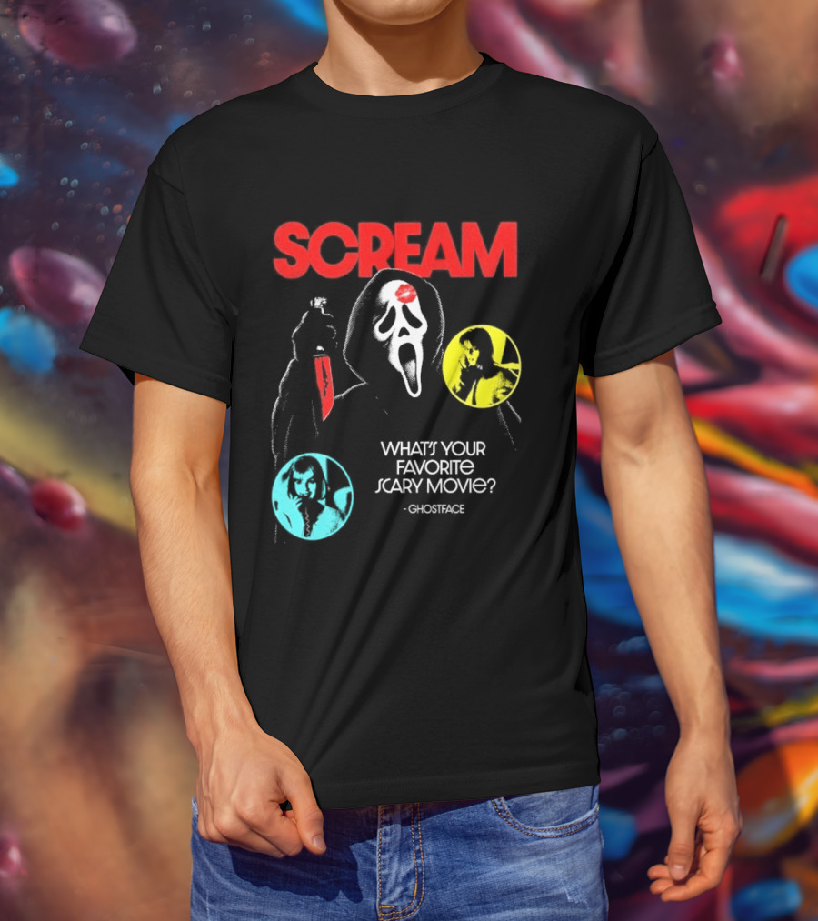 Scream Ghostface What's Your Favorite Scary Movie? T-Shirt