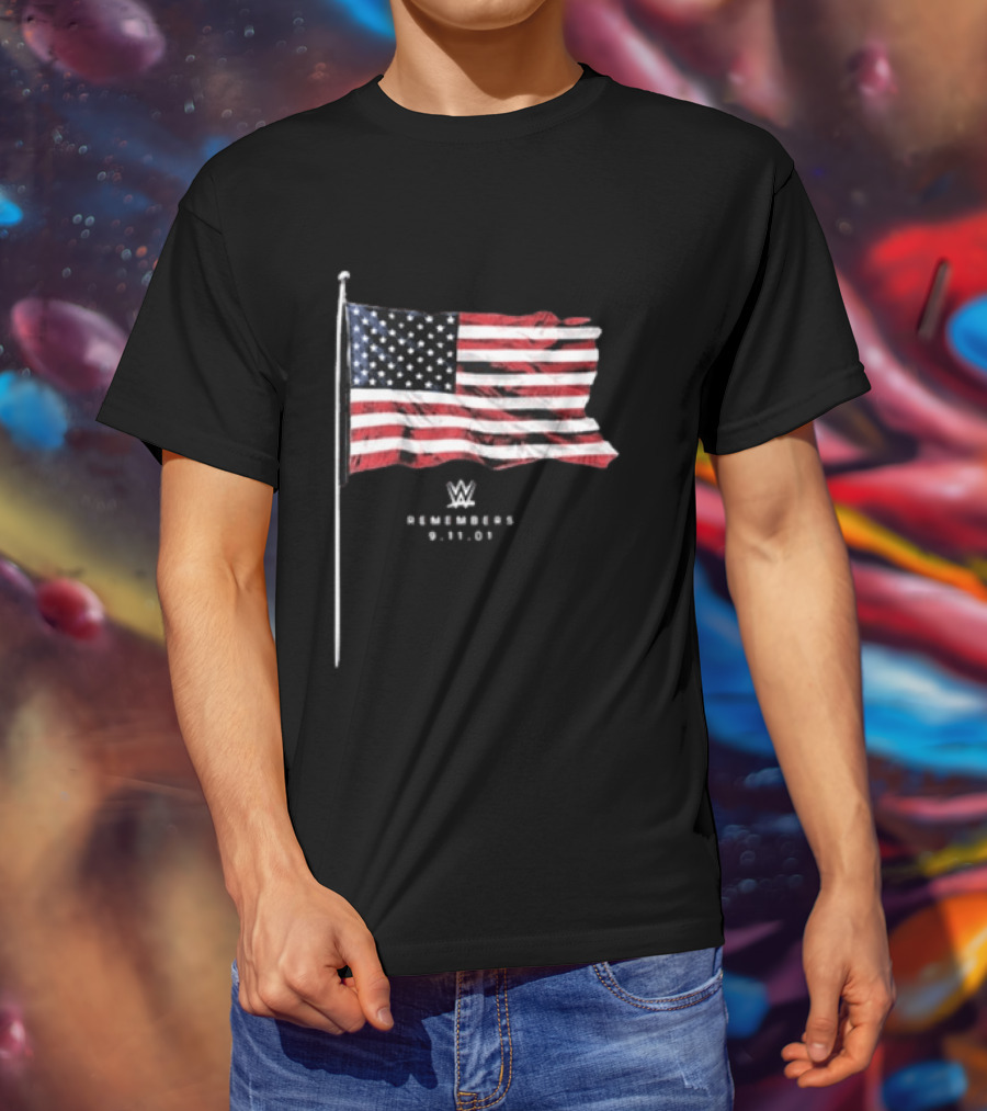 WWE Remembers 9 11 25th Anniversary American Flag 2026 T-Shirt