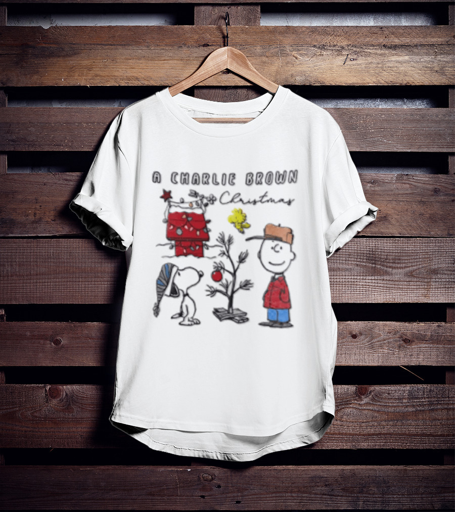 A Charlie Brown Christmas Snoopy Woodstock Holiday Scene T-Shirt
