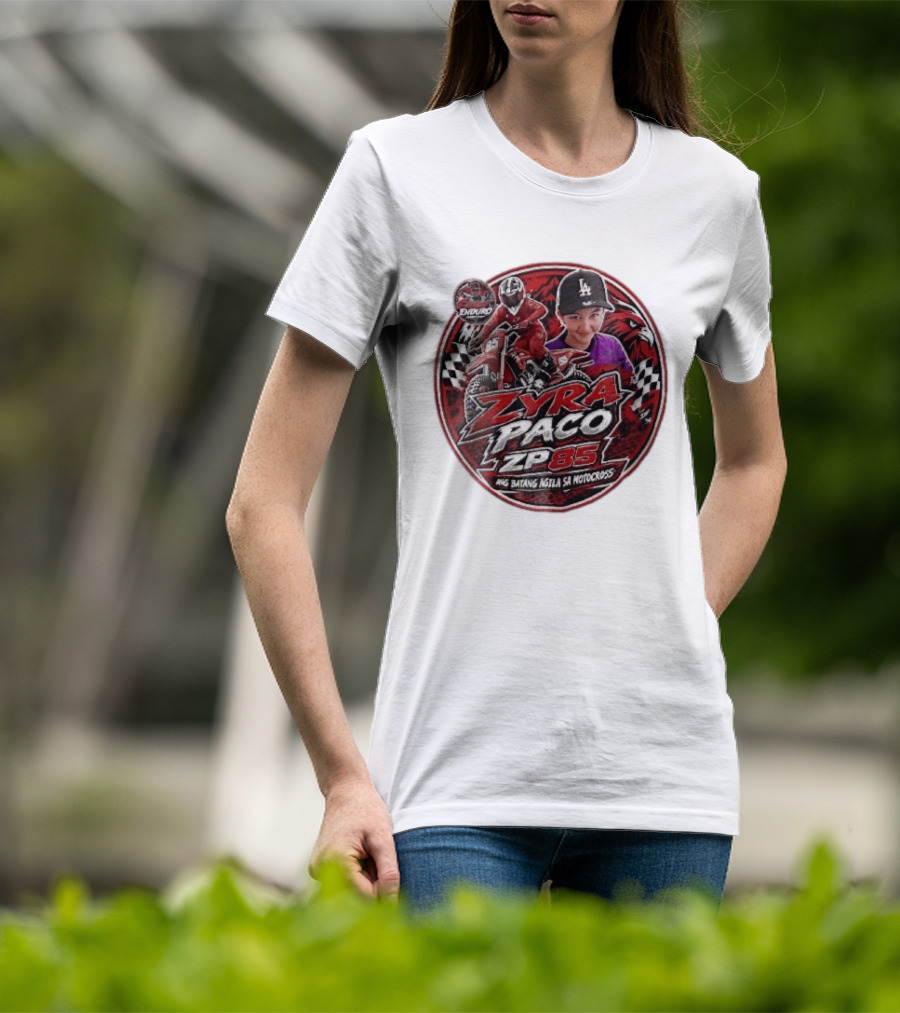 Zyra Paco ZP85 Enduro Ang Batang Agila SA Motocross Dirt Bike Rider Eagle Checkered Flags T-Shirt