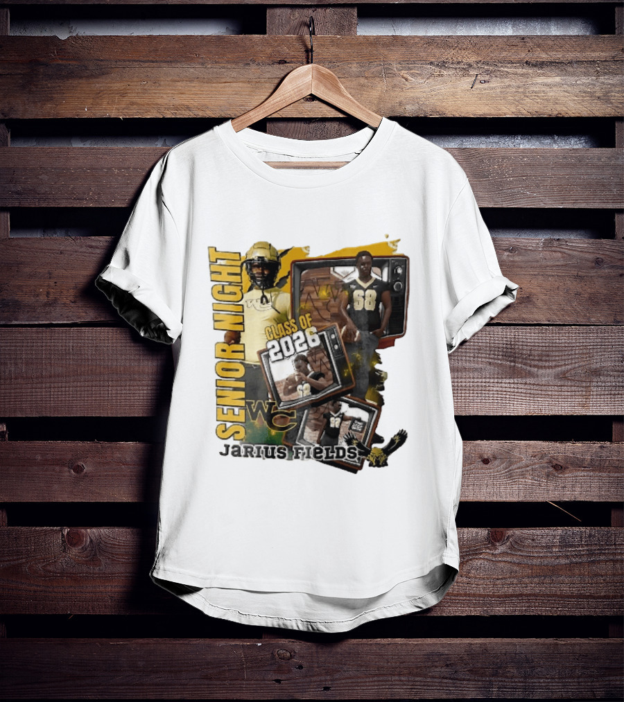 Senior Night Jarius Fields Class Of 2026 WC Football Player Collage T-Shirt