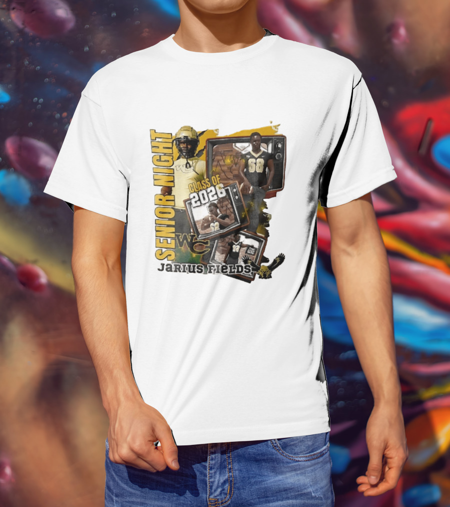 Senior Night Jarius Fields Class Of 2026 WC Football Player Collage T-Shirt