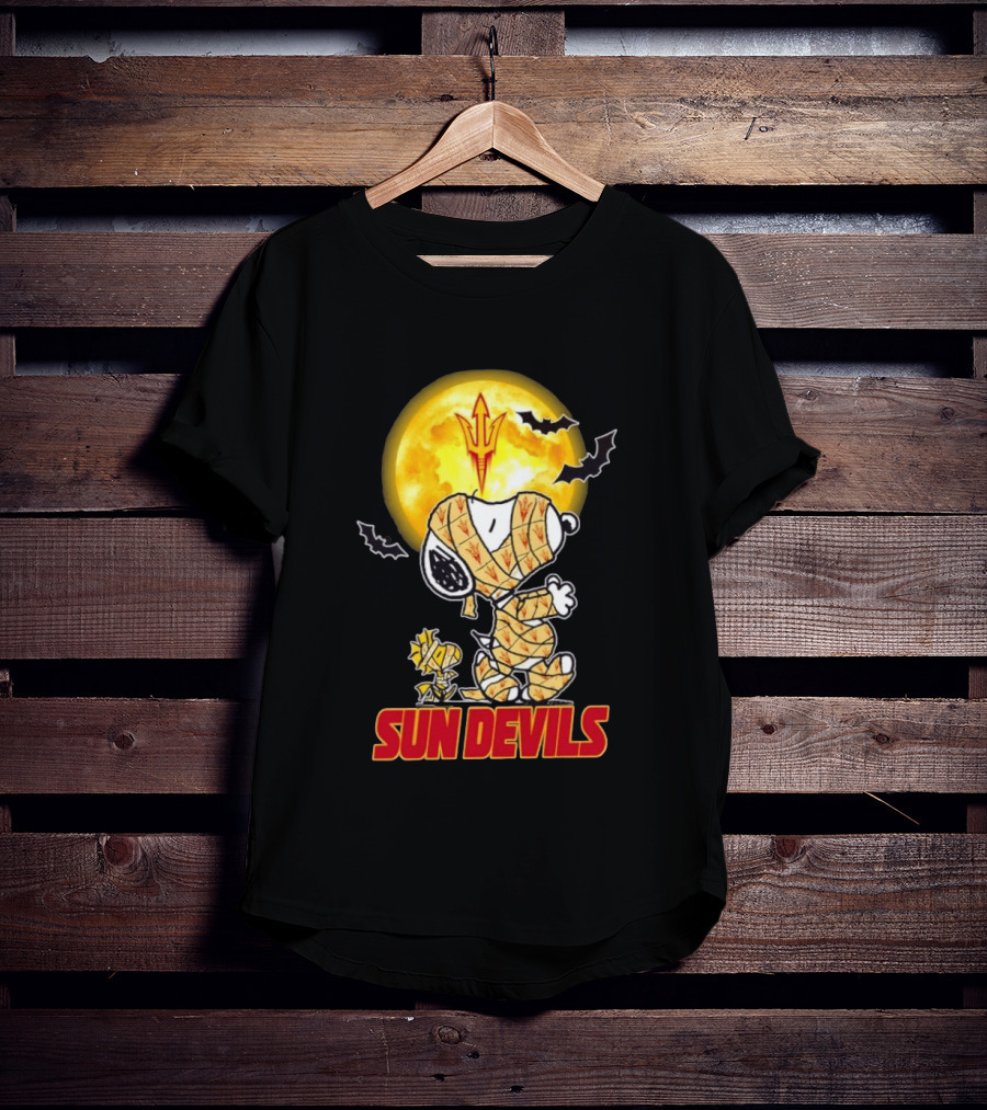 Arizona State Sun Devils Snoopy Woodstock Cosplay Mummy Halloween T-Shirt