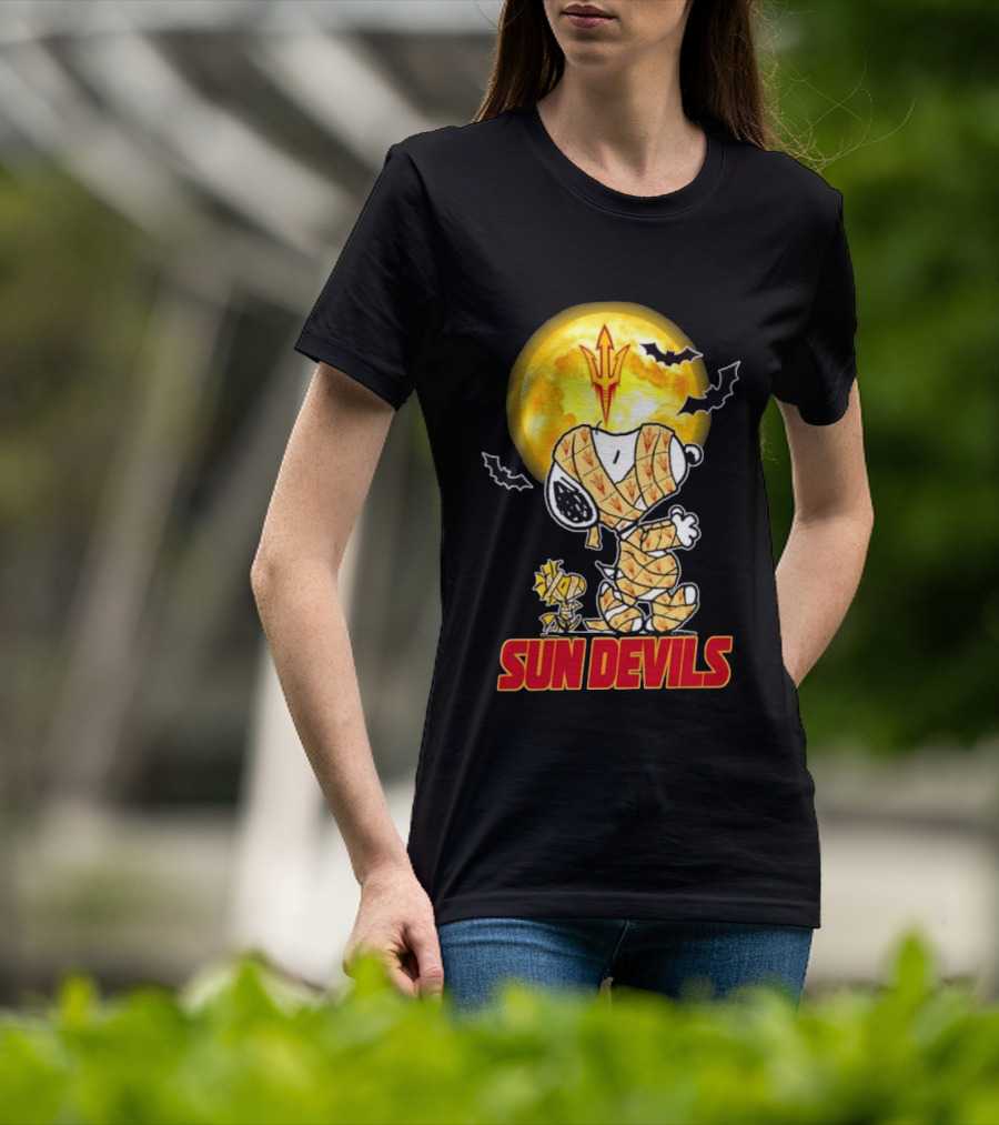 Arizona State Sun Devils Snoopy Woodstock Cosplay Mummy Halloween T-Shirt