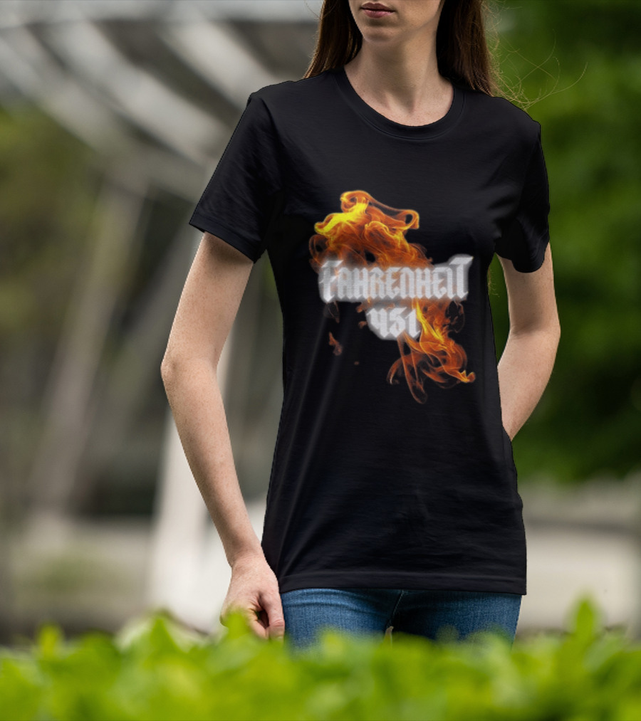 Fahrenheit 451 I'm With The Banned Books World Tour 2026 Flames T-Shirt
