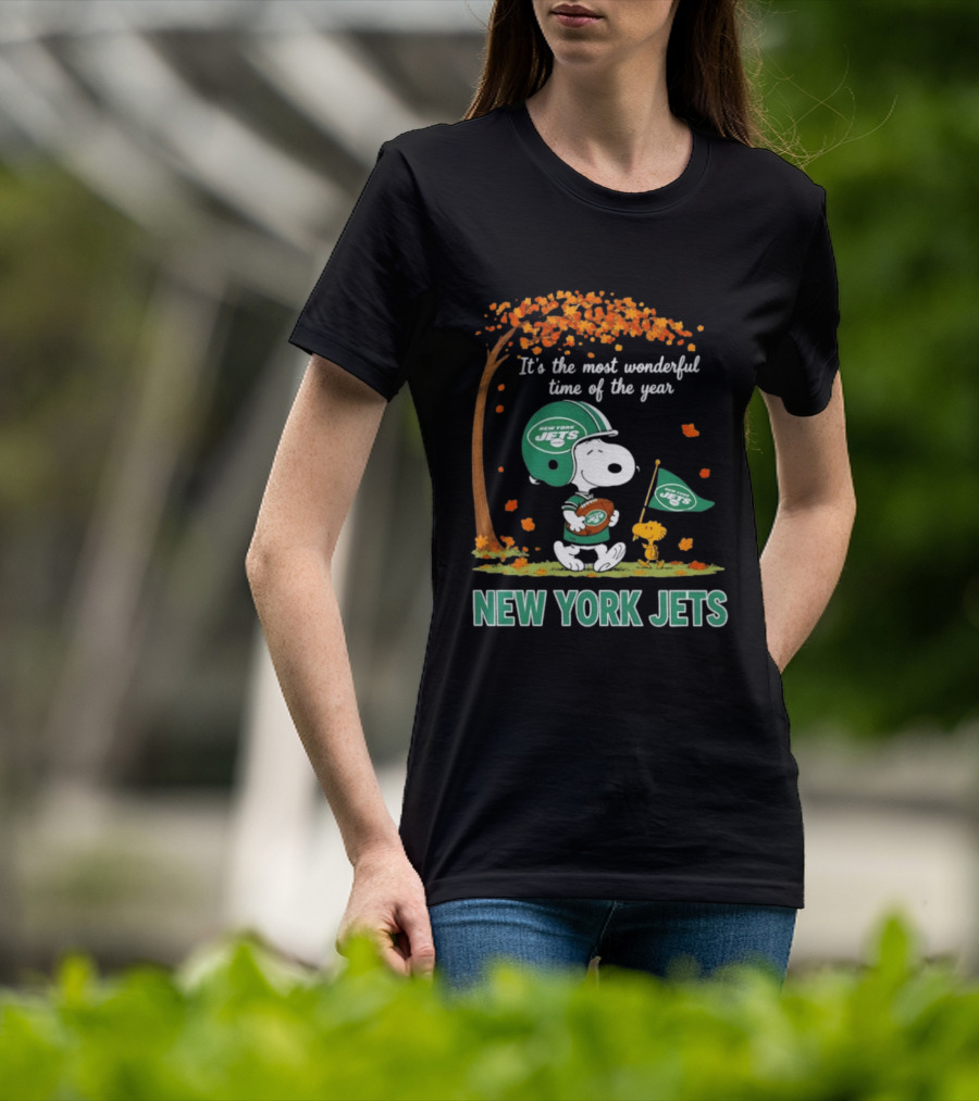 It's The Most Wonderful Time Of The Year Snoopy And Woodstock New York Jets Celebration T-Shirt