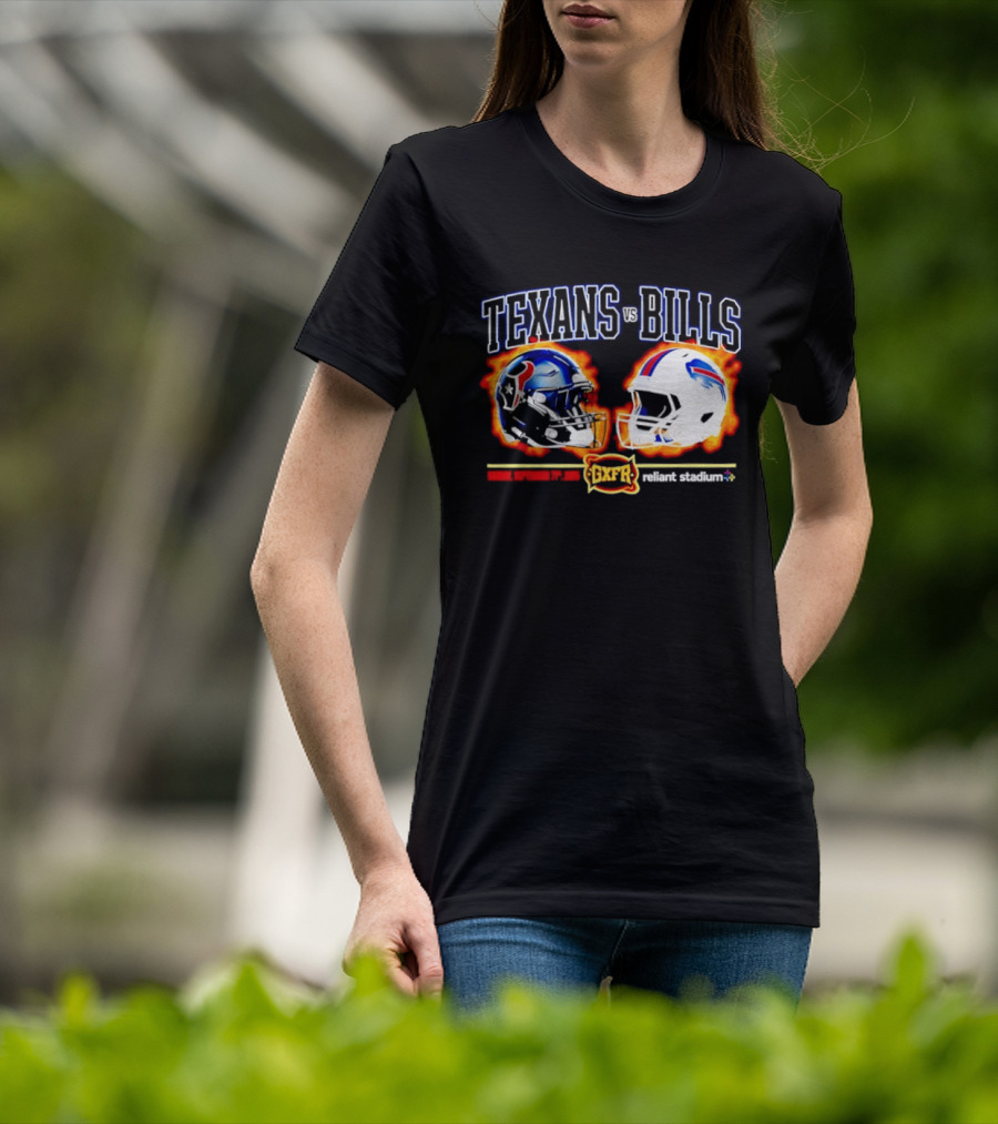 Texans Vs Bills Sunday September 13th 2026 Reliant Stadium Helmet Showdown T-Shirt