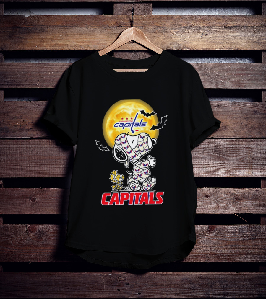 Washington Capitals Snoopy Woodstock Halloween Mummy Cosplay T-Shirt