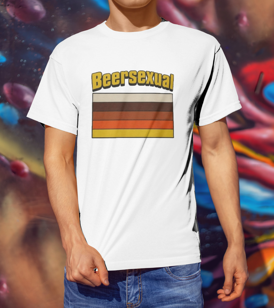 Beersexual Striped Flag With Bold Earth Tones T-Shirt