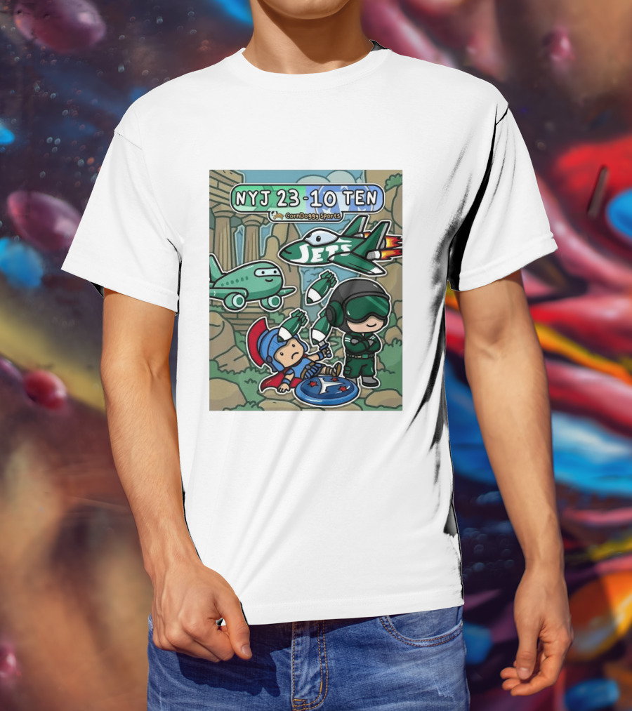 NYJ 23 10 TEN CornDoggy Sports New York Jets Tennessee Titans Fan T-Shirt