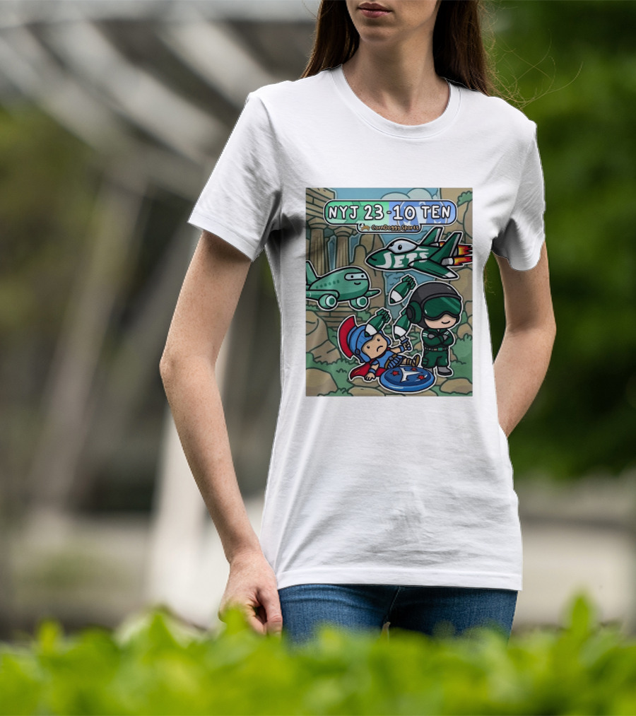NYJ 23 10 TEN CornDoggy Sports New York Jets Tennessee Titans Fan T-Shirt