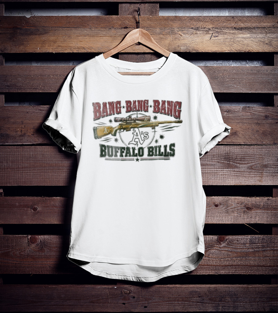 Buffalo Bills Bang Distressed Sniper Rifle Target Bullet Holes As T-Shirt