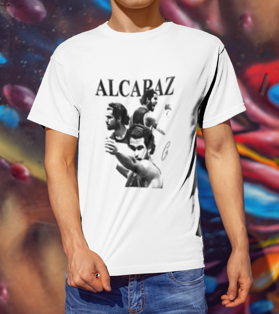 Alcaraz Tennis Player Silhouette US Open Champion T-Shirt