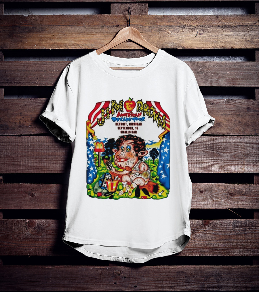 Jim E. Brown American Dream Tour Detroit Michigan September 15 Smalls Bar Concert T-Shirt