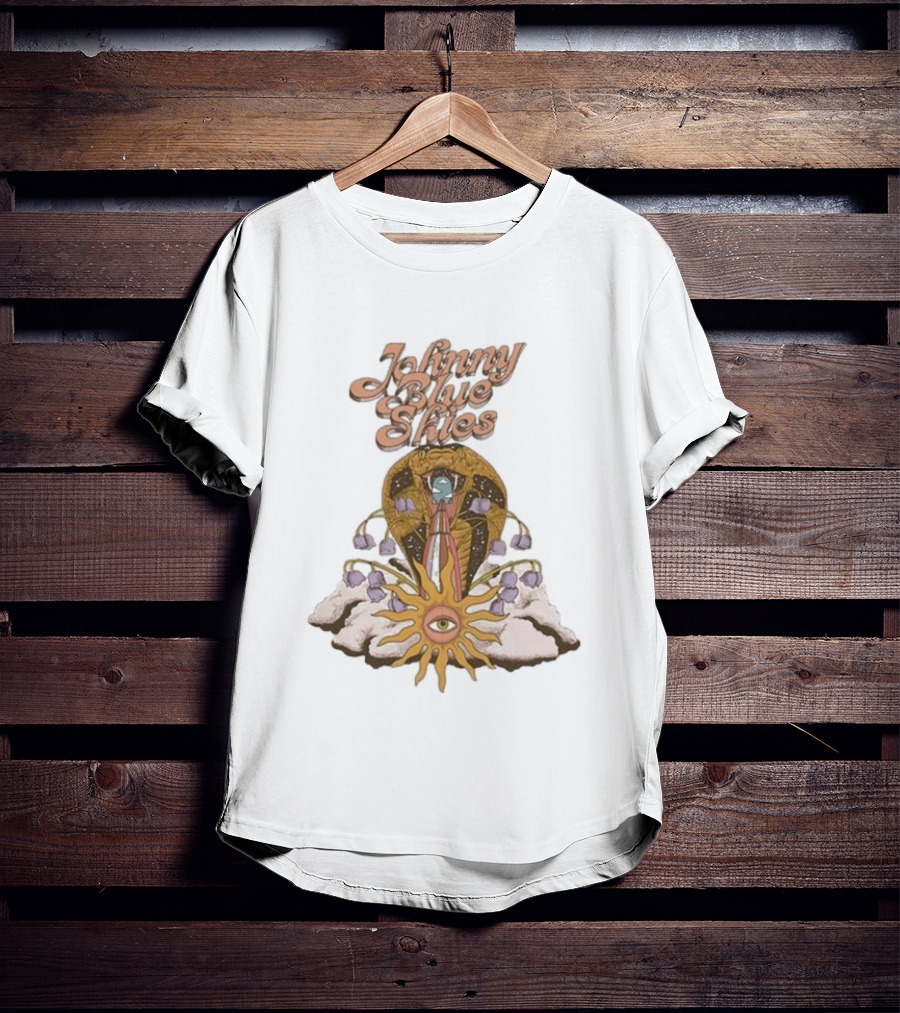 Johnny Blue Skies Snake Vintage Psychedelic Sunflower And Clouds T-Shirt
