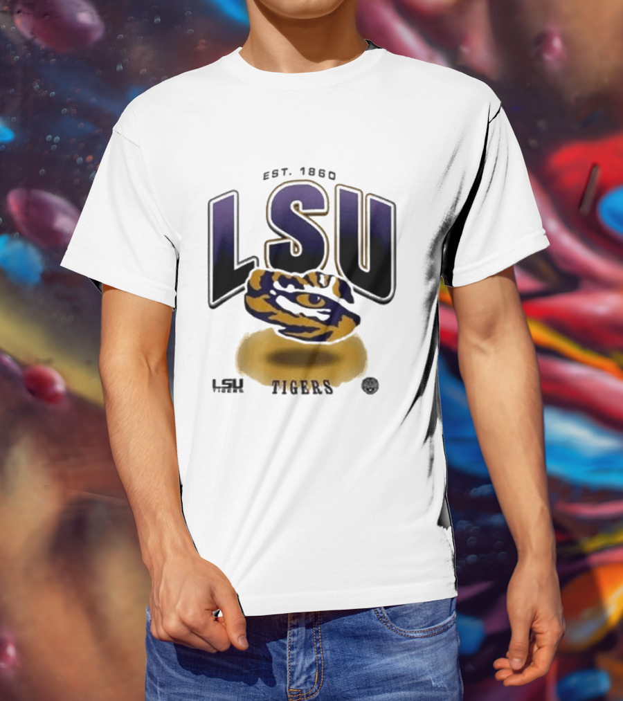 LSU Tigers Est. 1860 Bold Letter Tiger T-Shirt