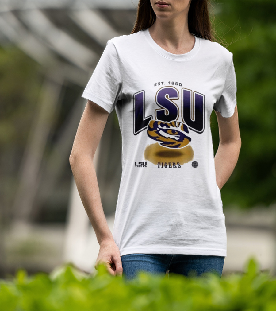 LSU Tigers Est. 1860 Bold Letter Tiger T-Shirt