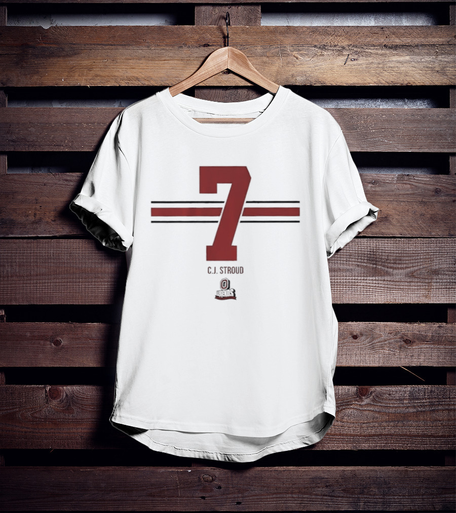 Ohio State Buckeyes C.J. Stroud 7 Stripe Football T-Shirt