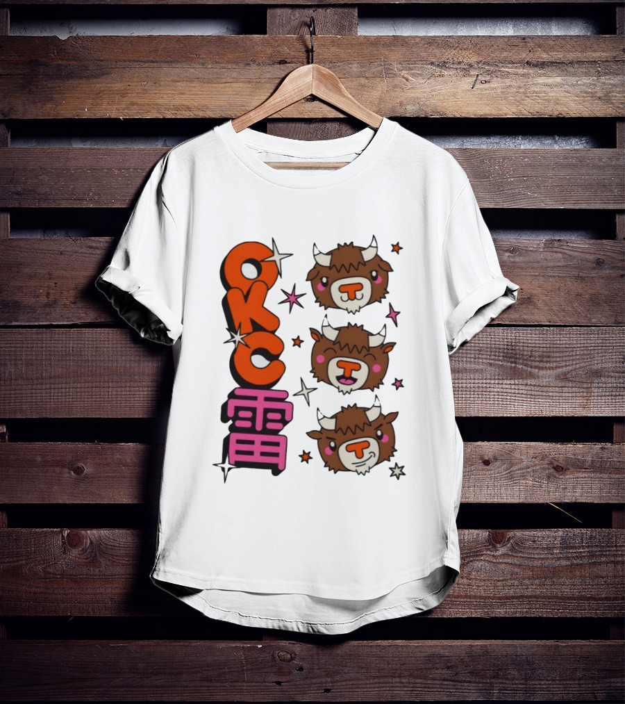 OKC Thunder Kawaii Bison Buffalo NBA Japan T-Shirt
