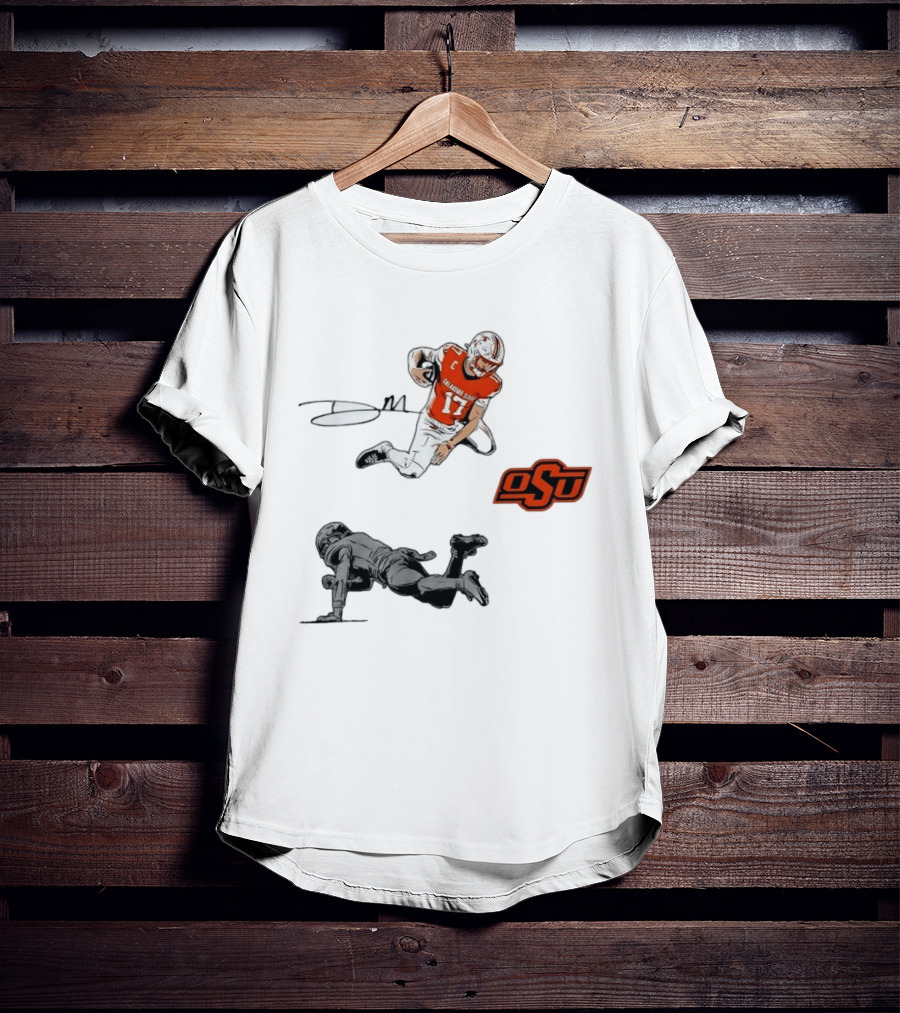 Oklahoma State Cowboys Football Drew Mestemaker Air Mesty OSU Quarterback 17 T-Shirt