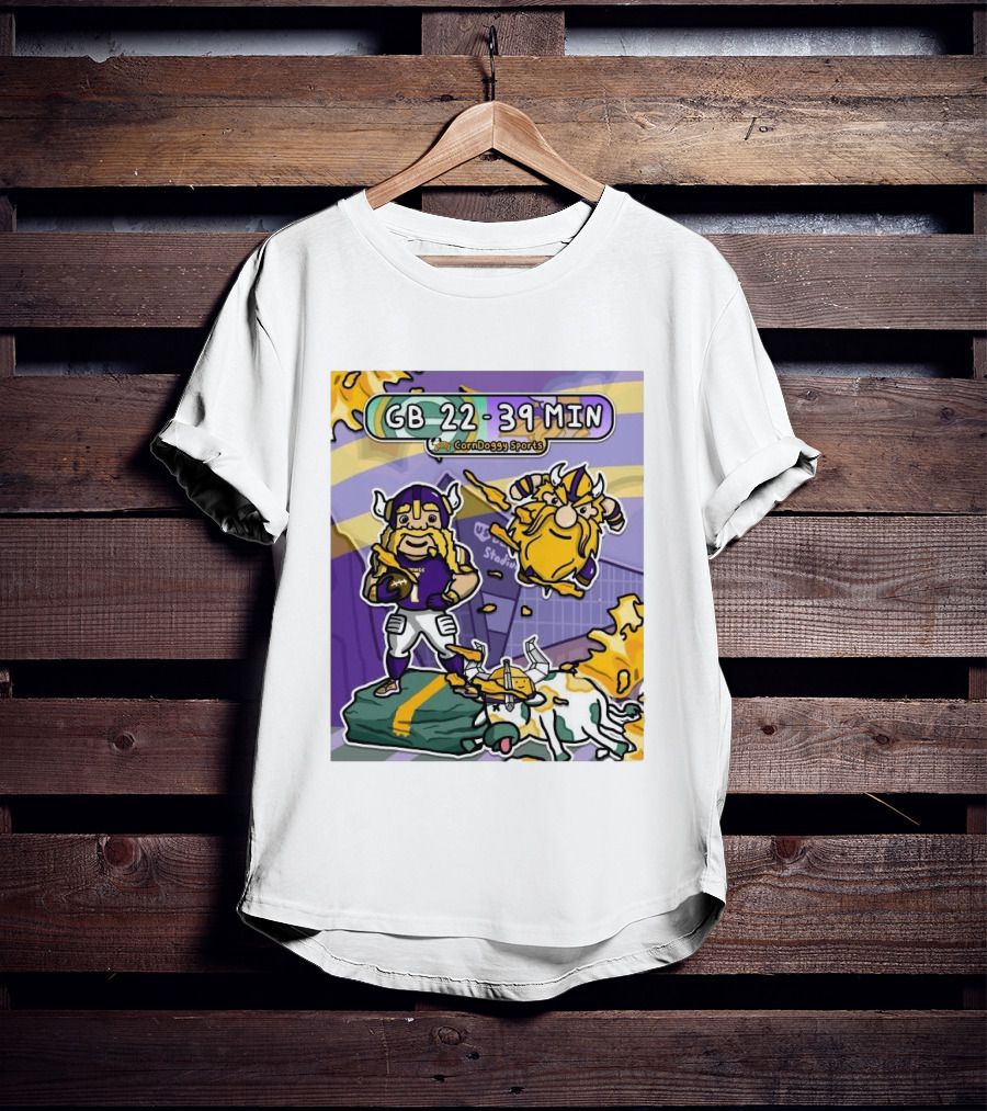 GB 22 39 MIN CornDoggy Sports Green Bay Packers Vs Minnesota Vikings T-Shirt
