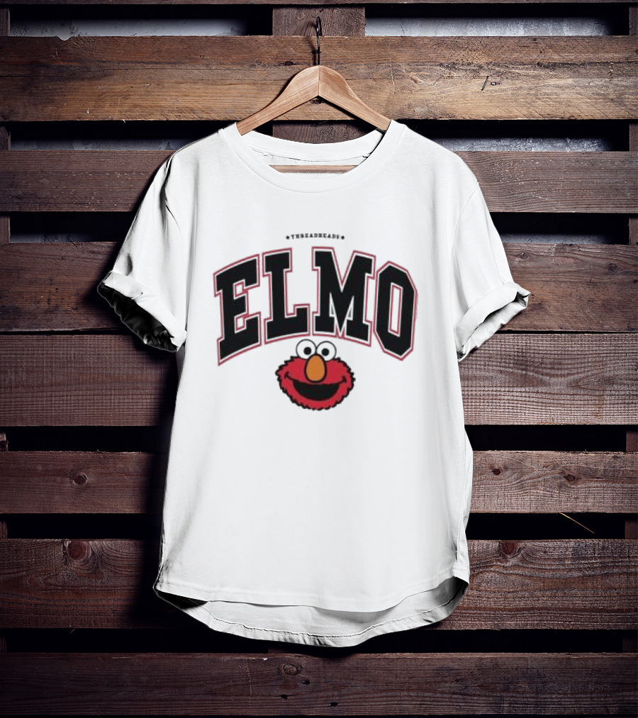 Qagoma Store 2023 Elmo College Red Ringer T-Shirt