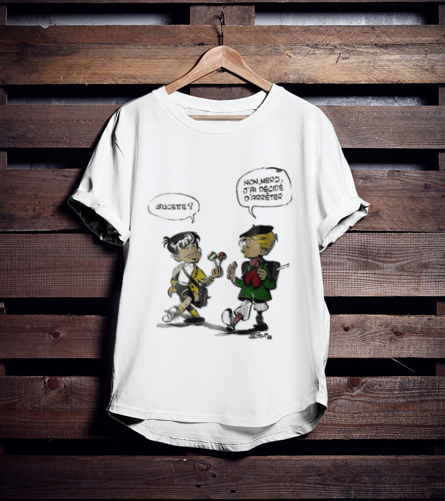 Sucette Non Merci Jai Decide Darreter Gotlib Cartoon French Schoolboys T-Shirt