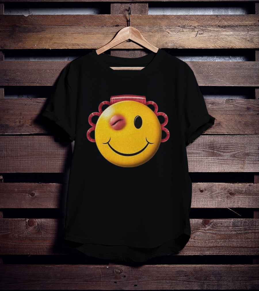 A$AP Rocky Don't Be Dumb Tour Smiley Face With Winking Eye And Red Rope Details T-Shirt