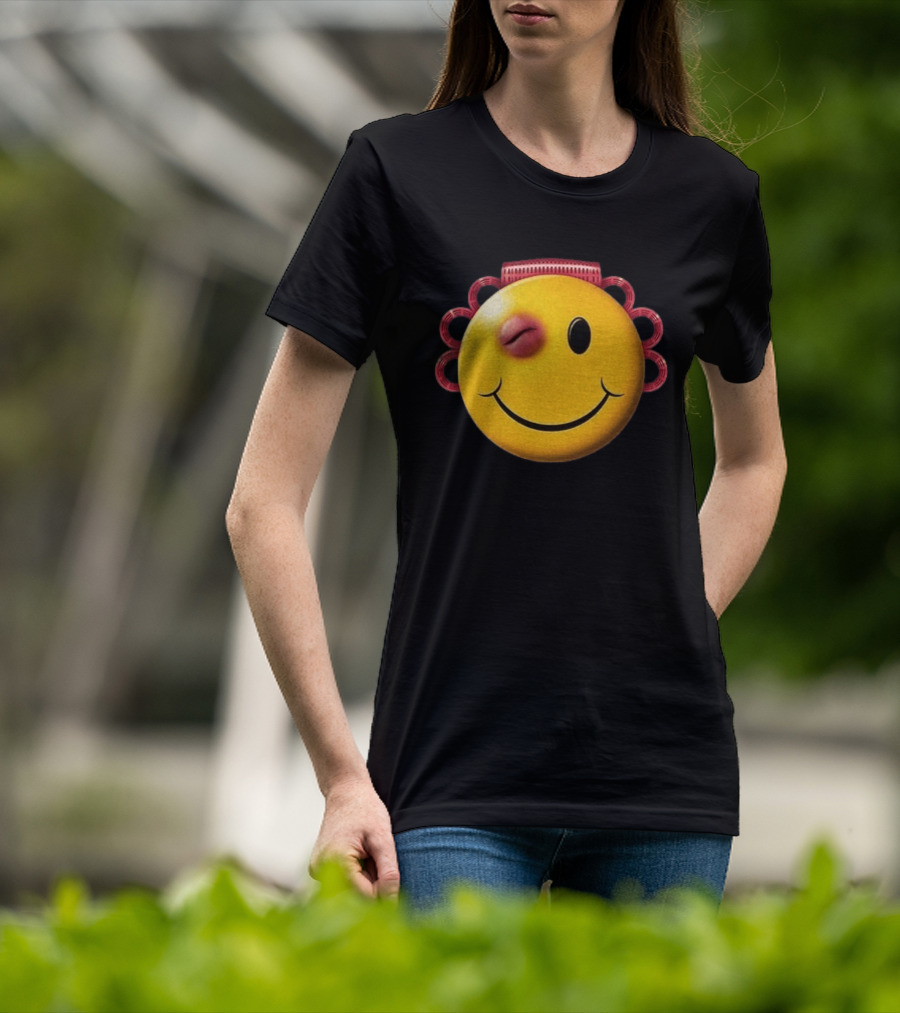 A$AP Rocky Don't Be Dumb Tour Smiley Face With Winking Eye And Red Rope Details T-Shirt
