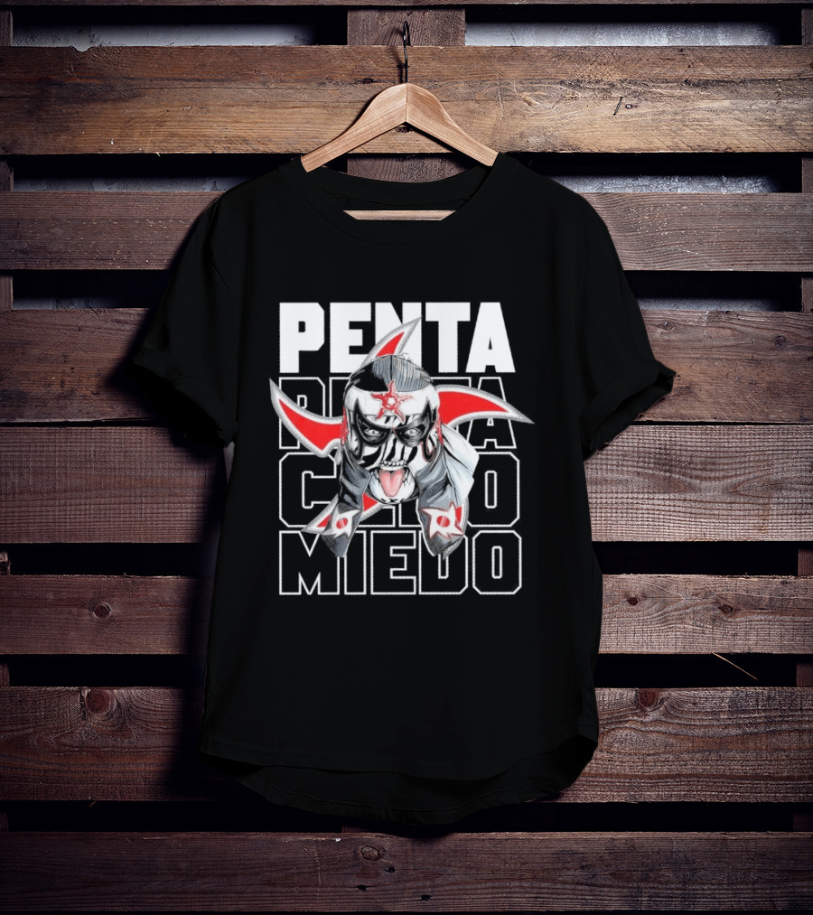 Penta Lucha Libre Cero Miedo Bold Text Red White T-Shirt