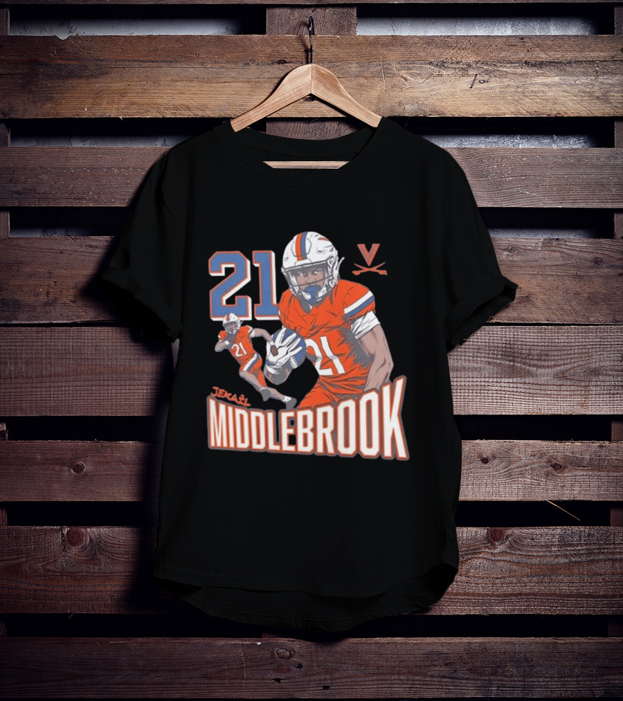 Jekail Middlebrook 21 Virginia Cavaliers Football Player T-Shirt