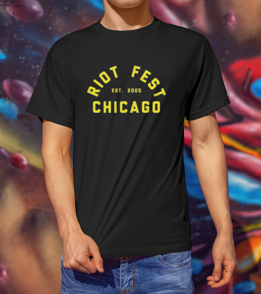 Riot Fest Chicago Est 2005 Yellow Lineup 2026 Riot Brand Store T-Shirt