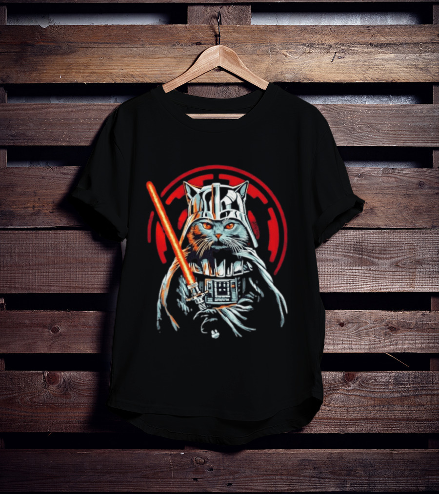 Darth Vader Cat Star Wars Sith Lord Lightsaber Iconic Mashup T-Shirt