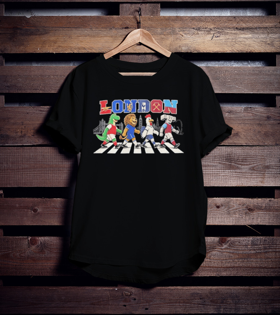 London Abbey Road Football Mascots Spurs Arsenal Chelsea West Ham T-Shirt