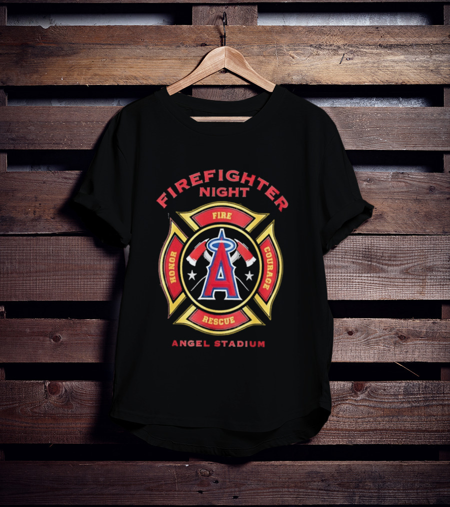 Firefighter Night Angel Stadium Los Angeles Angels Honor Fire Courage Rescue T-Shirt