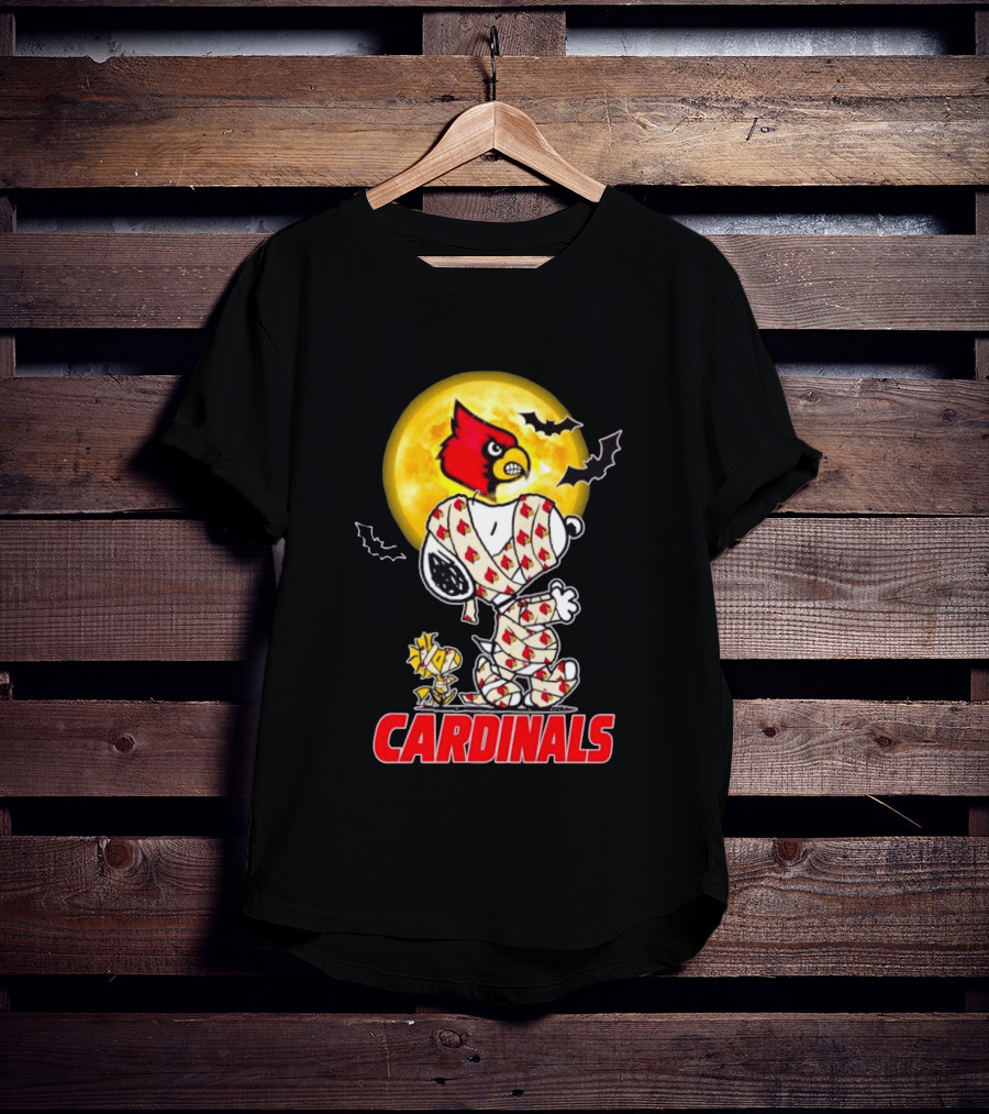 Louisville Cardinals Snoopy Woodstock Mummy Halloween T-Shirt