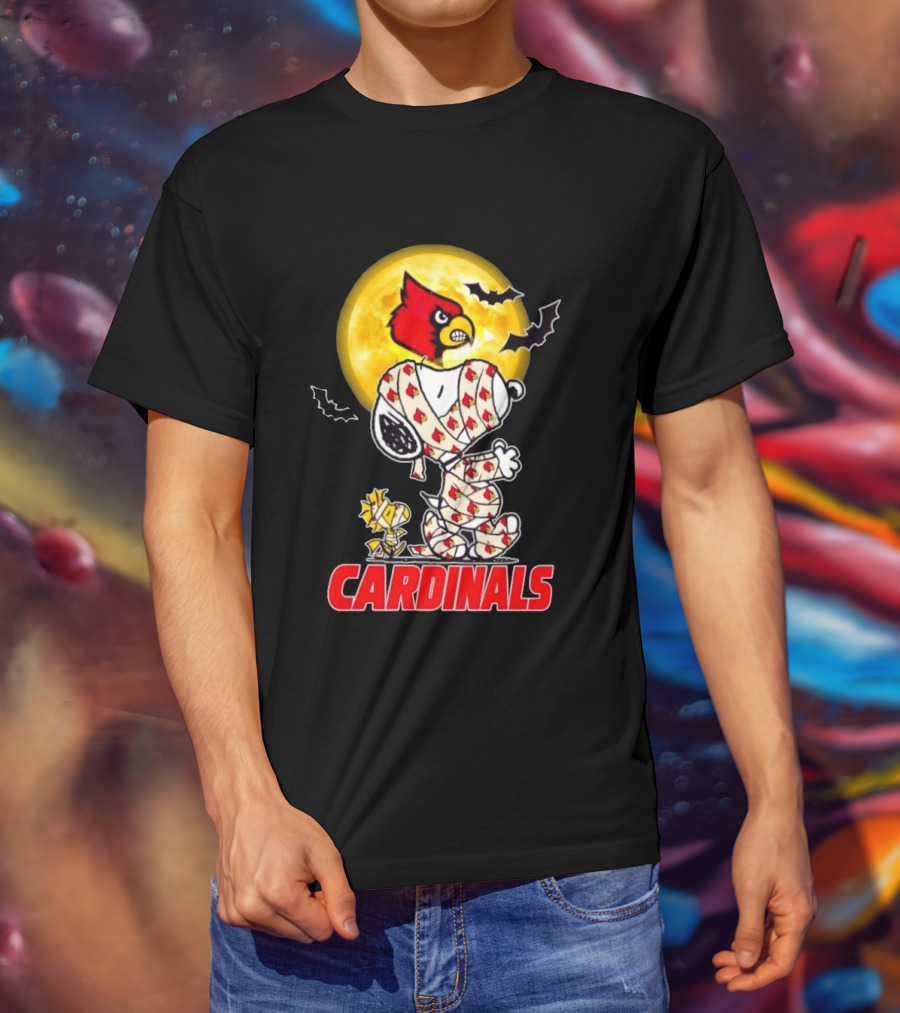 Louisville Cardinals Snoopy Woodstock Mummy Halloween T-Shirt