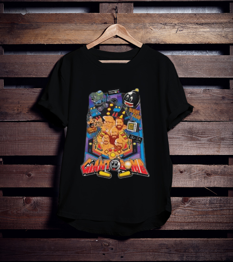 Giant Bomb Pinball Blight Club Quick Looks Bomb Cabinet Retro Arcade T-Shirt