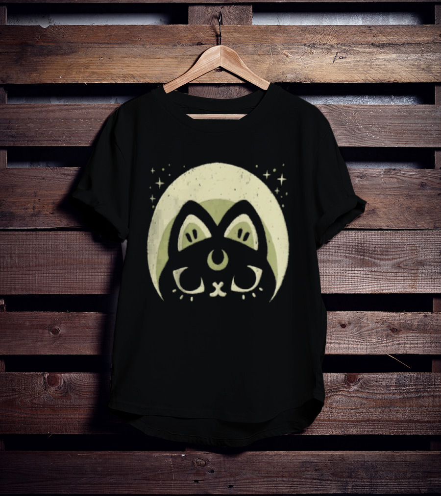 Half Moon Witchy Cat Lunar Magic Mystic Feline T-Shirt