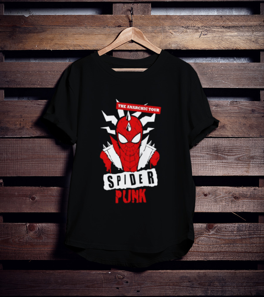 Spider Punk The Anarchic Tour Comic Style Spiked Hero T-Shirt