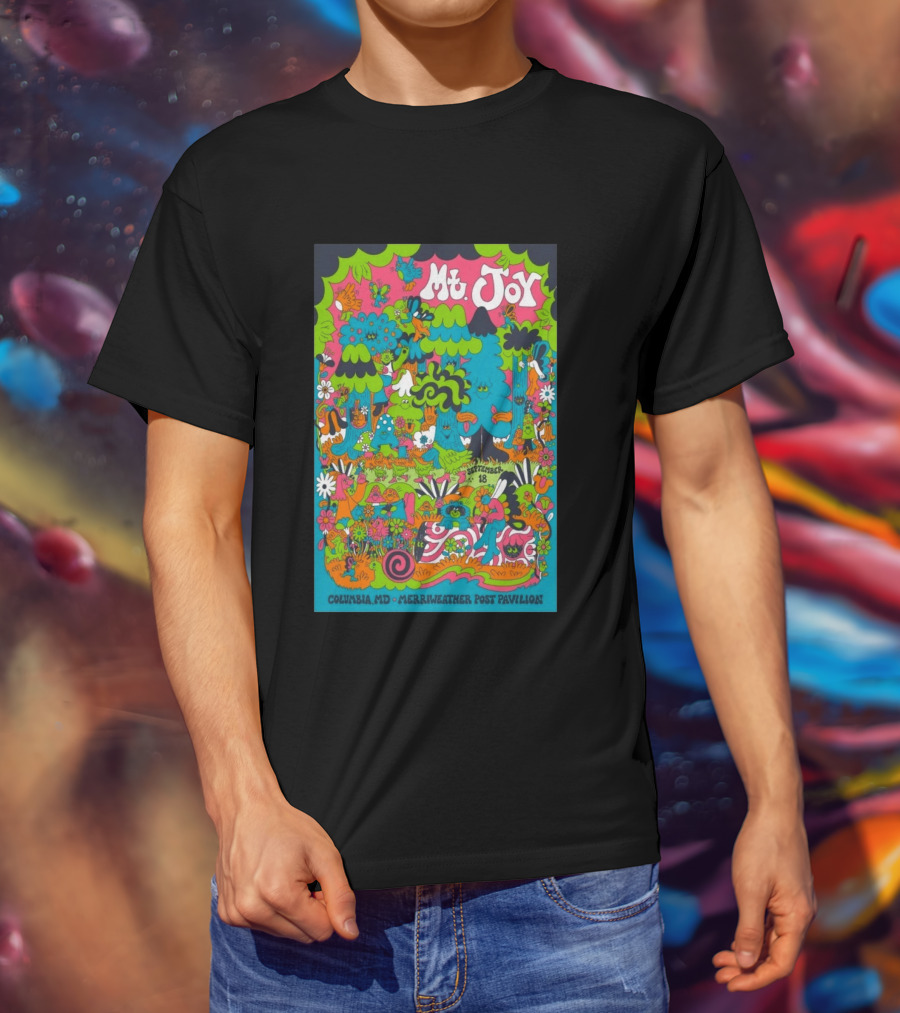 Mt. Joy September 18 Columbia MD Merriweather Post Pavilion Psychedelic Forest Concert T-Shirt