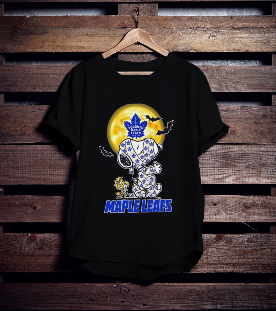 Toronto Maple Leafs Snoopy Woodstock Mummy Halloween Collaboration T-Shirt
