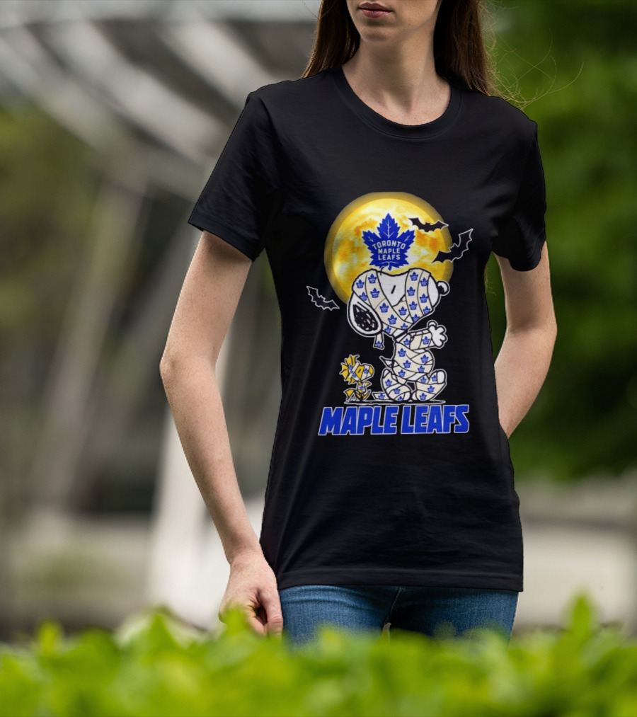 Toronto Maple Leafs Snoopy Woodstock Mummy Halloween Collaboration T-Shirt