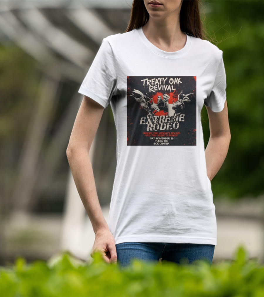 Treaty Oak Revival Extreme Rodeo Tulsa OK November 21 Bok Center Event T-Shirt